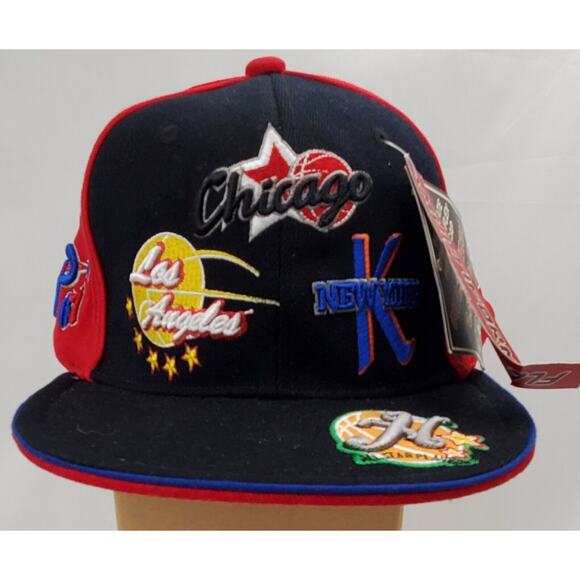 All Star Player Basketball Hat Chicago Los Angeles New York Orlando Black/Red - Picture 1 of 7